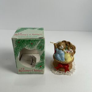 Vintage Jasco Lil Bassinet Chimer Bells Porcelain Christmas Ornament With Box